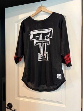 PINK Victoria's Secret Texas Tech Red & Black Mesh Jersey